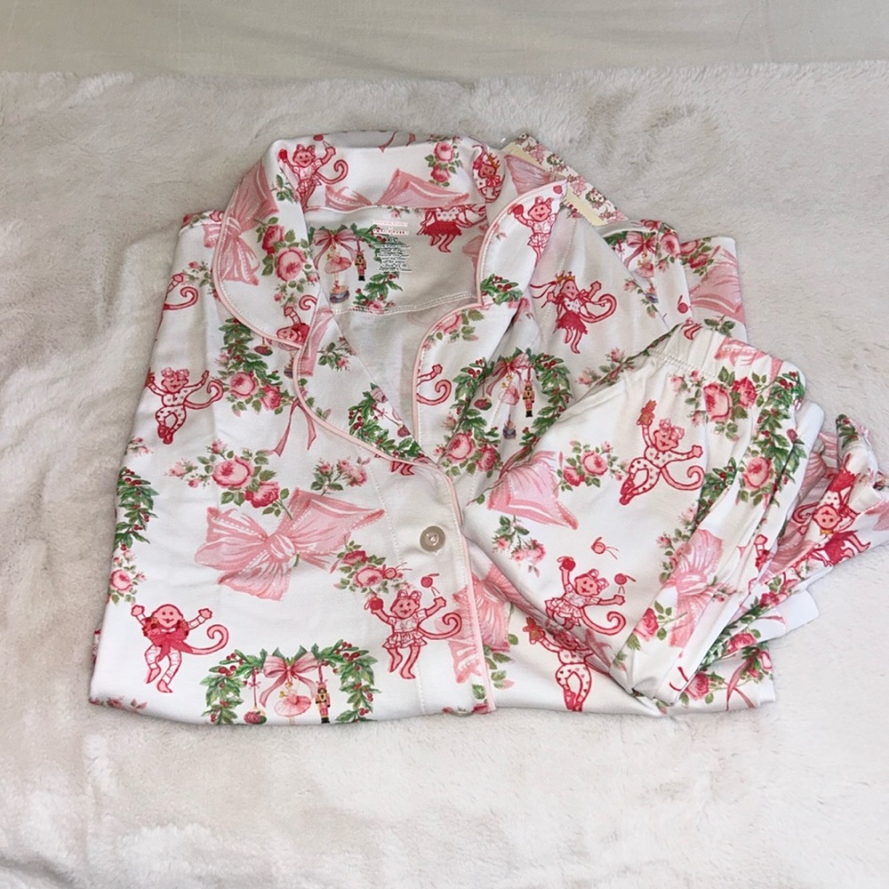 Roller rabbit x Loveshackfancy Merry Monkey Beaux Polo Pajamas BRAND NEW size XL
